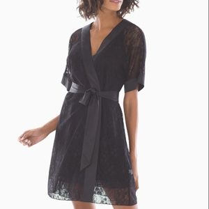 NWT Medium Soma Black Allover Lace Sleep Wrap $108